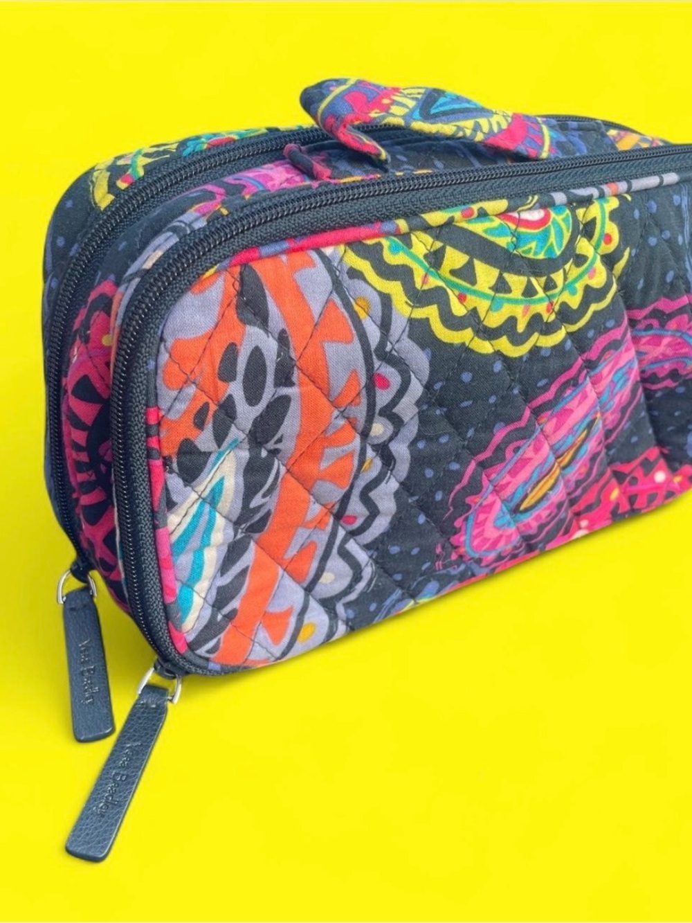 Vera Bradley Twilight Paisley dual zip Cosmetic Makeup toiletries bag